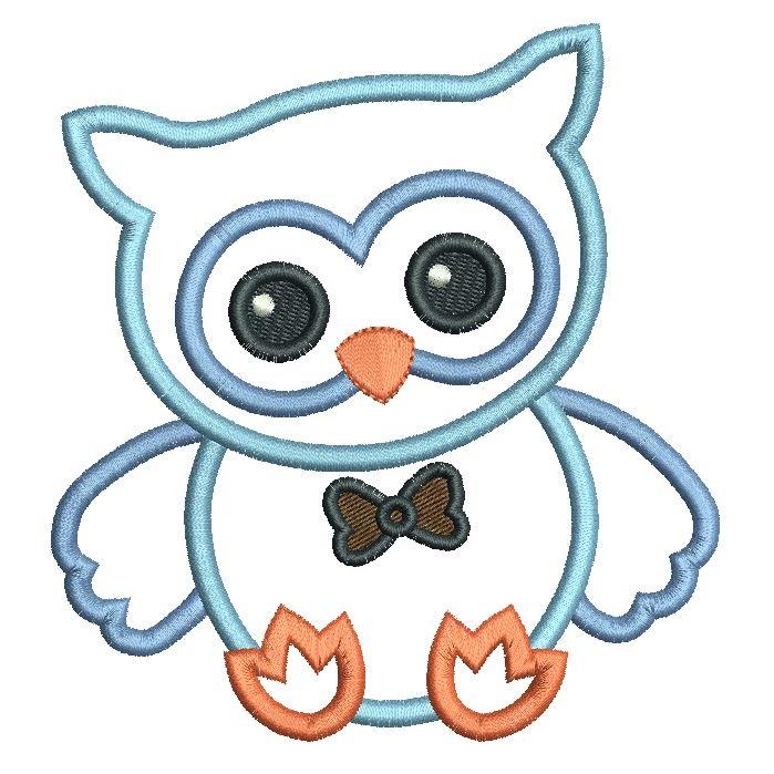 699x699 Baby Owl Applique Machine Embroidery Design Rosieday Embroidery