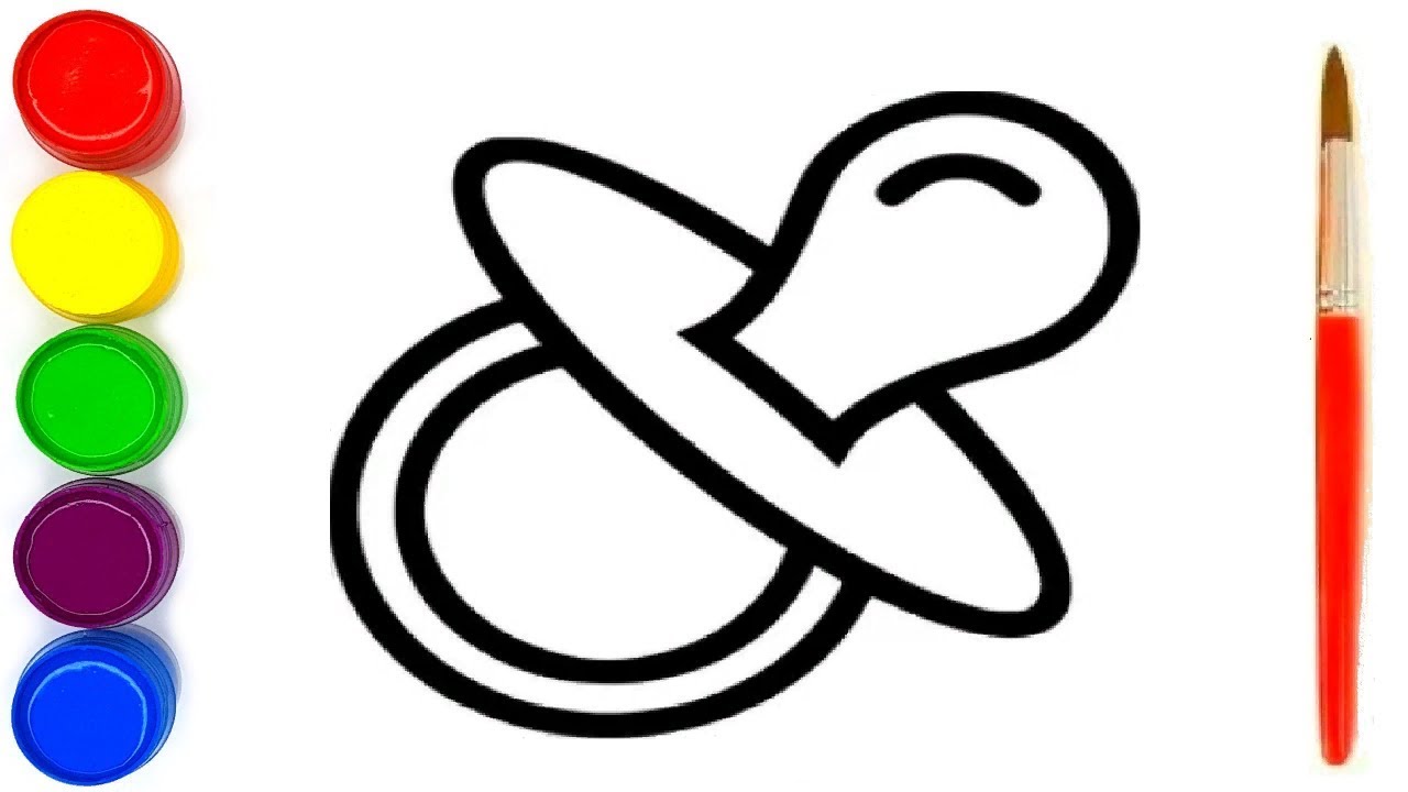 1280x720 Coloring For Children Pacifier For The Baby Drawing For Children