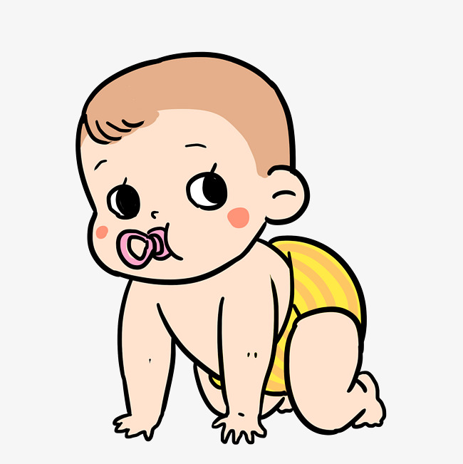 650x651 Baby Baby Pacifier Cartoon Hand Drawn Illustration Image