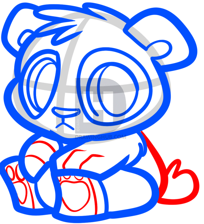 656x720 How To Draw A Baby Panda, Baby Panda Bear Cub, Step