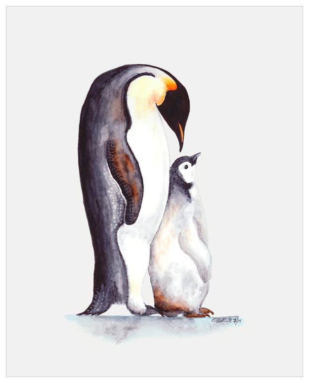 625x775 Mom And Baby Penguins, Polar Canvas Wall Art Oopsy Daisy