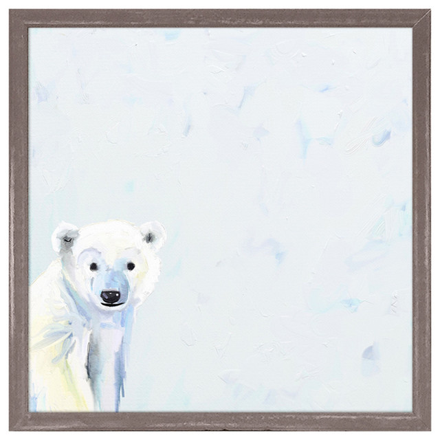 640x640 Baby Polar Bear, Mini Framed Canvas
