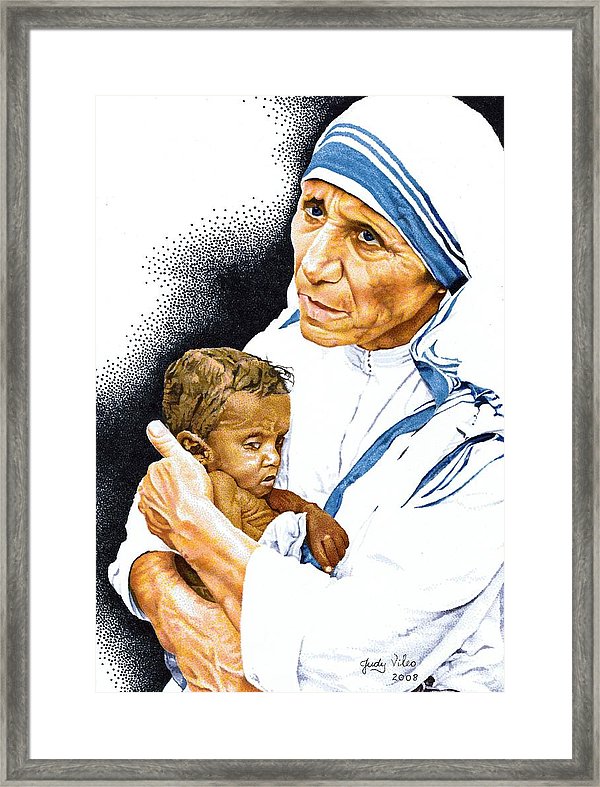 600x787 Mother Theresa And Baby Framed Print