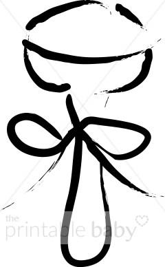 240x388 Black And White Brushstroked Baby Rattle Clipart Baby Toy