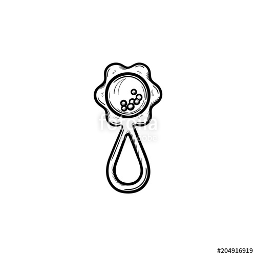500x500 rattle hand drawn outline doodle icon rattle as concept of kids
