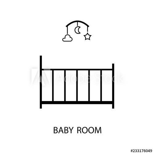 500x500 Baby Room Outline Icon Clipart Image Isolated On White