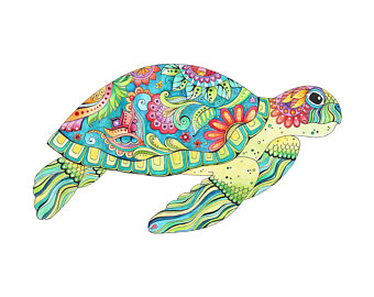 340x270 Sea Turtle Drawing Etsy
