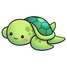 220x220 Kawaii Sea Turtle