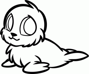 302x249 How To Draw A Baby Seal How To Draw Drawings, Art, Baby Seal