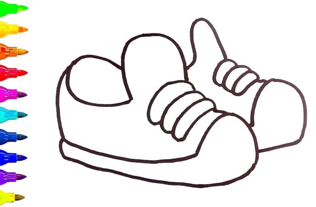 640x420 Topic For Baby Shoes Drawing Baby Shoes Hand Drawn Outline