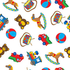 240x240 Baby Toy Drawings, Car, Bear, Horse, Ball, Train, Drum Isolated
