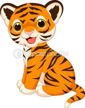 353x449 Cute Baby Tiger Cartoon Stock Illustration