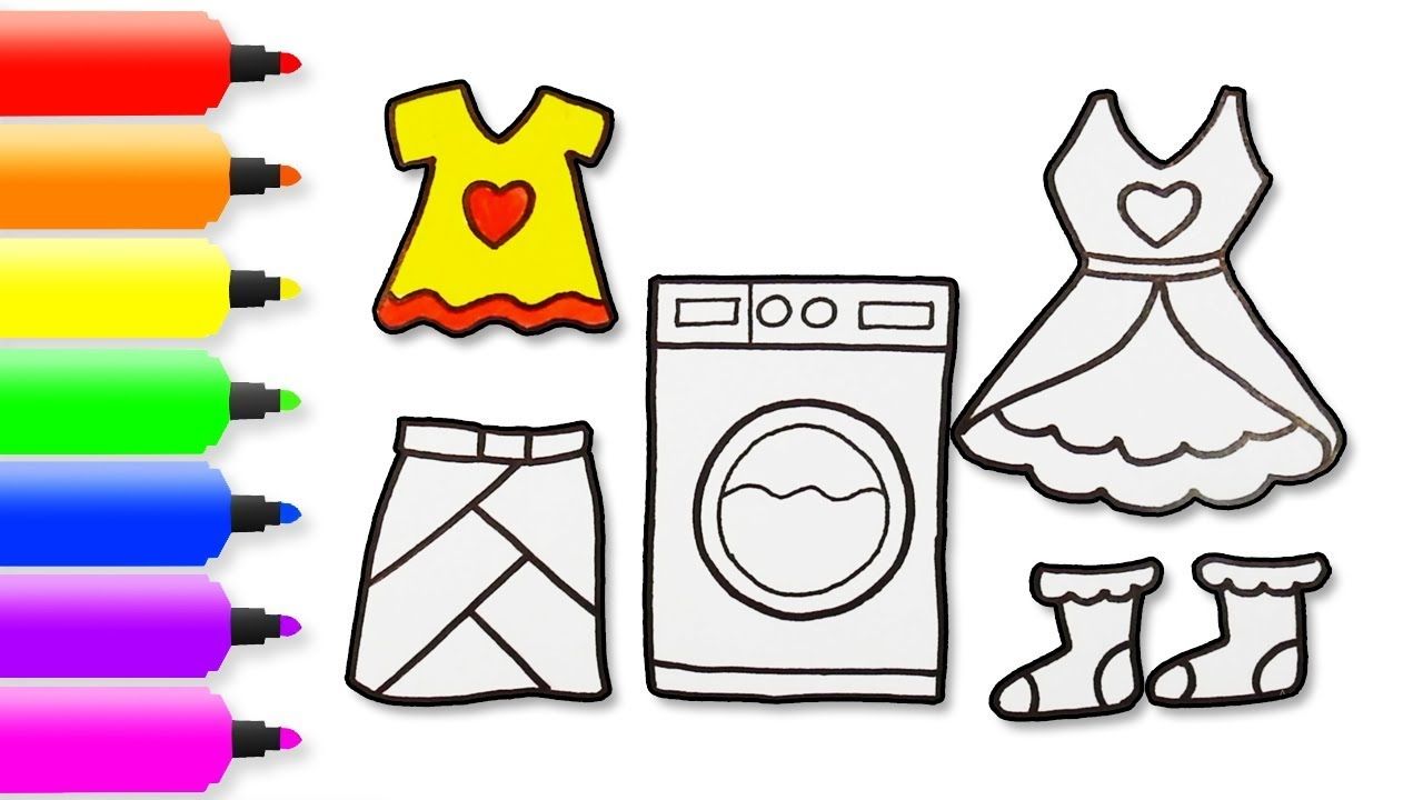 1280x720 Baby Washing Machine Toys And Clothes Children Coloring Book