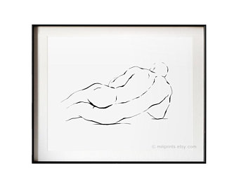 340x270 Man Back Drawing Etsy