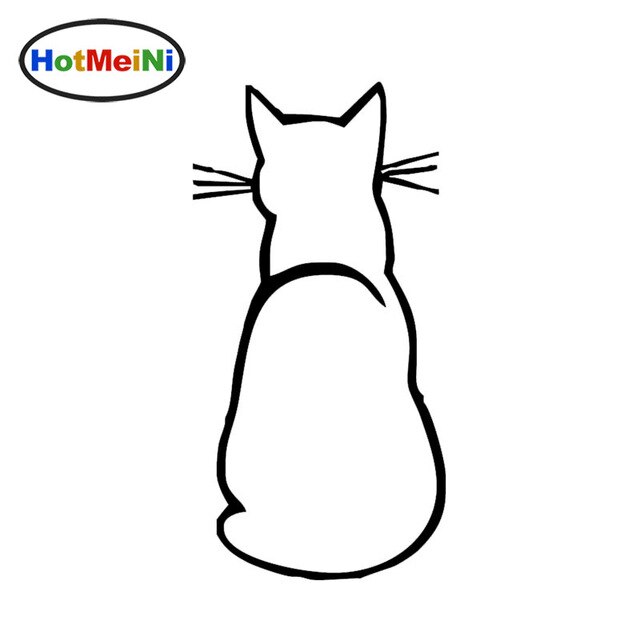 640x640 Hotmeini Striped Art Back Of The Cat Car Sticker For Window Bumper