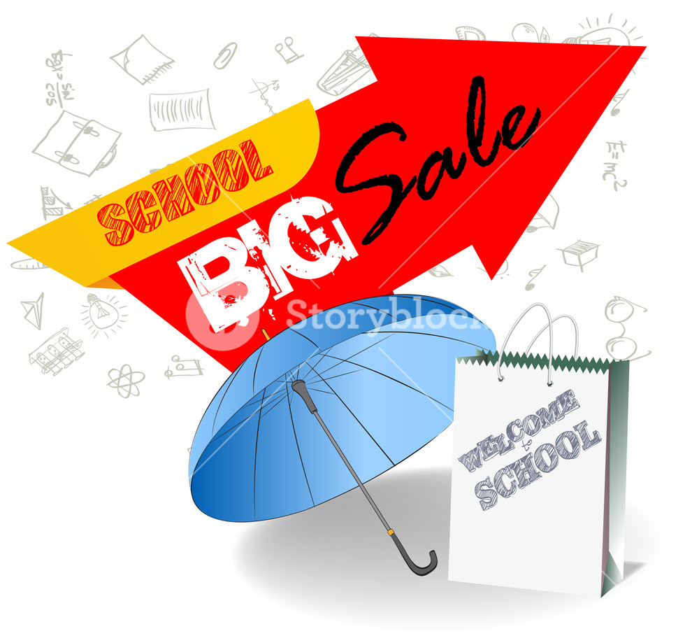 1000x909 Back To School Big Sale Template Design With Drawings