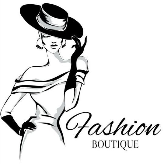 539x539 Girl With Fashion Background Design Vector Logo Fashion