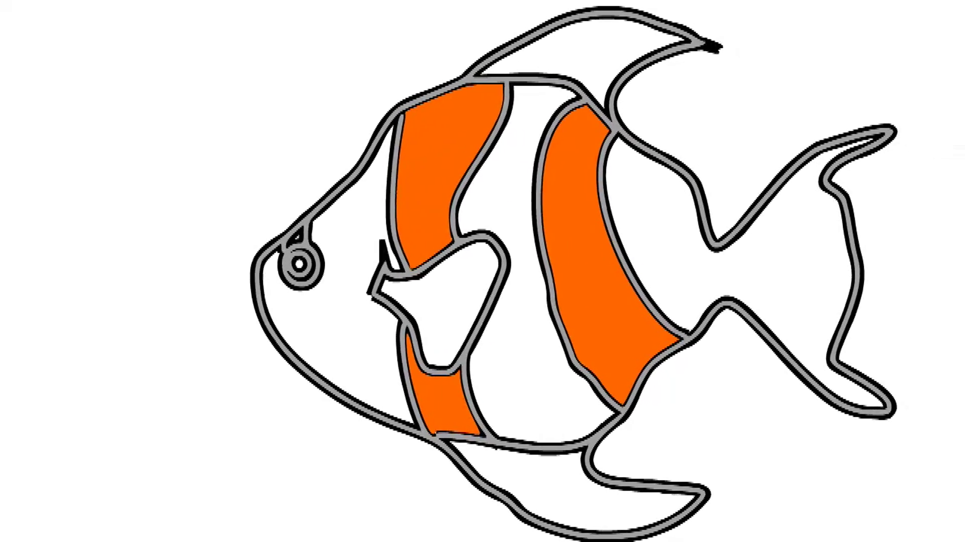 1920x1080 Animation Of Moving Fish On White Background For Presentation