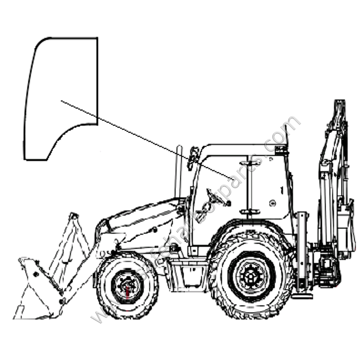 1170x1170 Backhoe Lefthand Door Glass