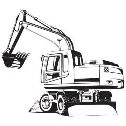 250x250 Black And White Backhoe Clipart