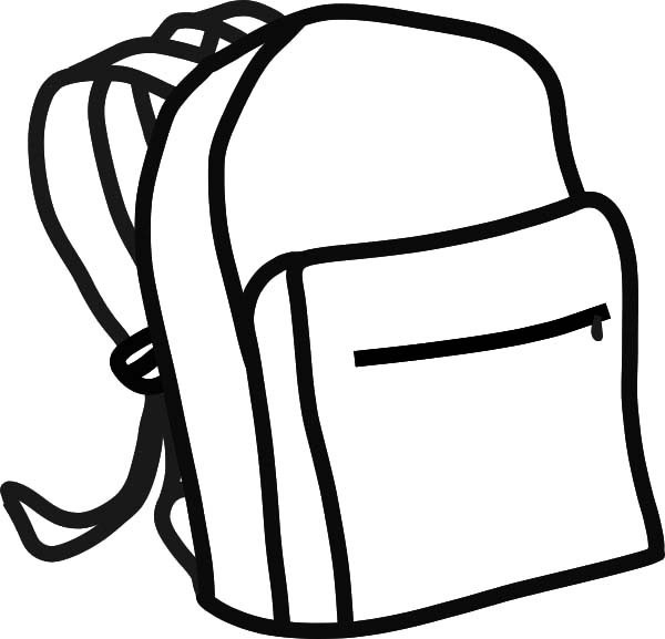 600x577 Backpack Drawing Basic At Coloring Backpacks