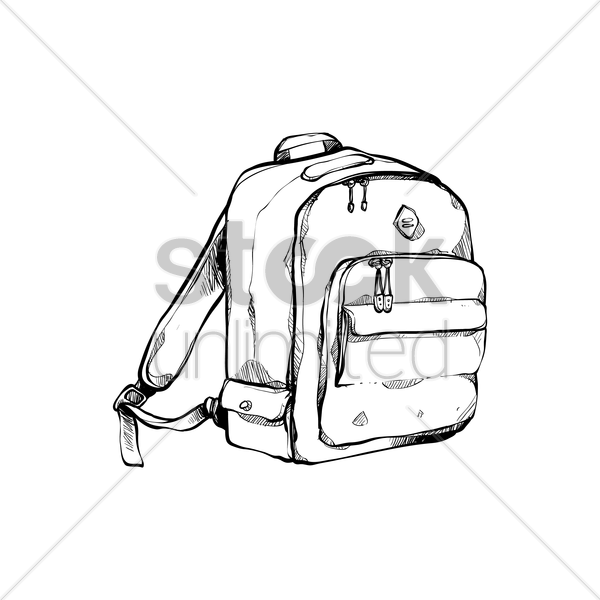 600x600 Student Backpack Vector Image