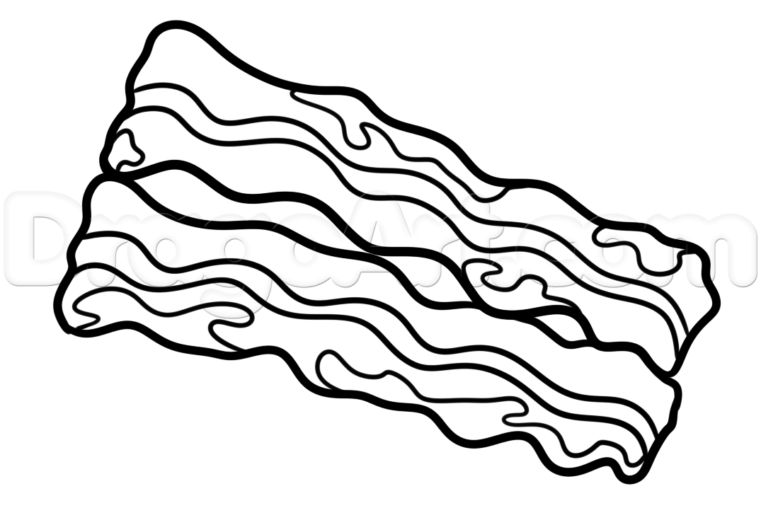 1075x718 How To Draw Bacon, Step