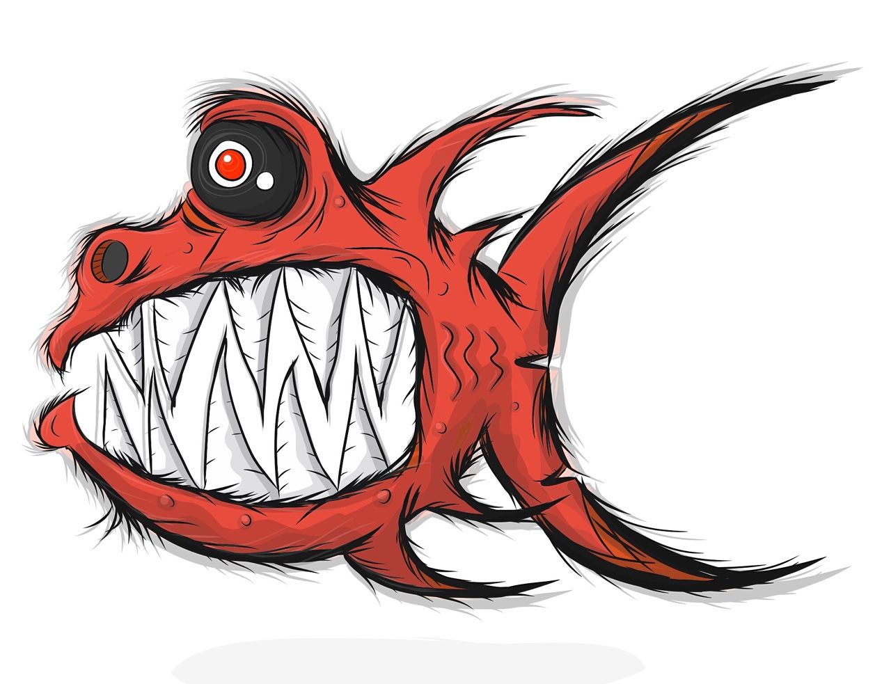 1280x983 Ugly Fish, This Time Done In Adobe Draw Toon Bacon Drawings