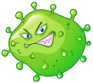 300x268 Bacteria With Angry Face Illustration Royalty Free Stock Image