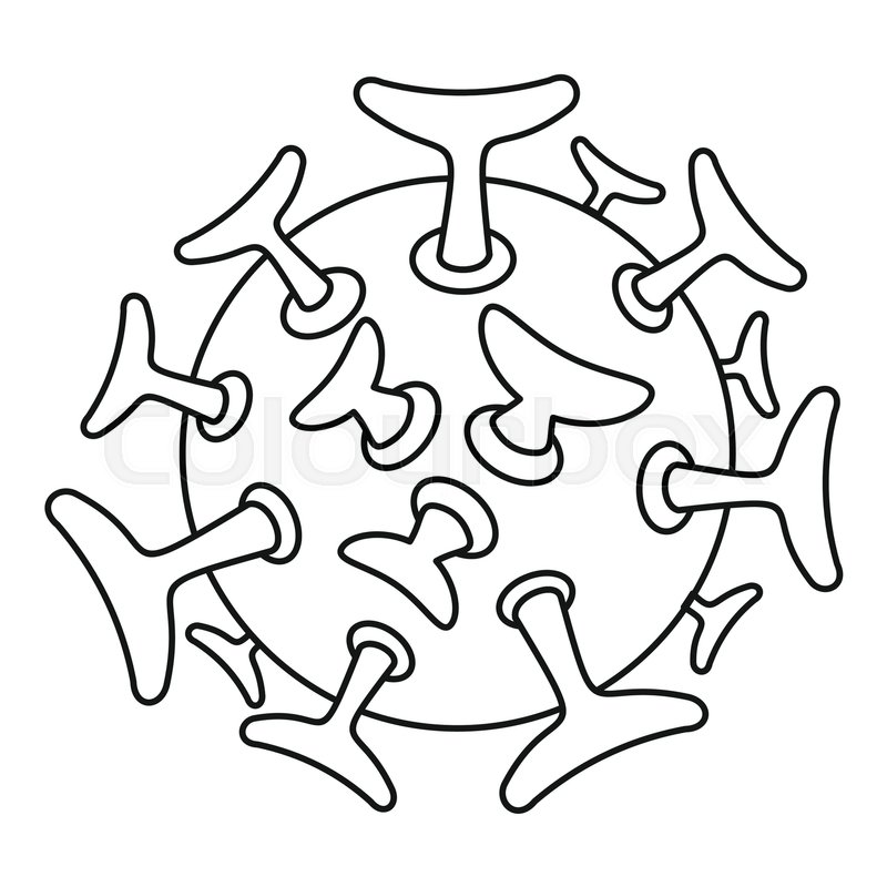 800x800 Round Viral Bacteria Icon Outline Stock Vector Colourbox