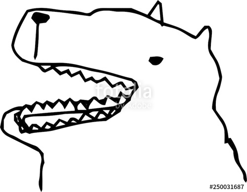 500x390 Bad Hand Painted Cute Dog Illustration Outline Stock Image
