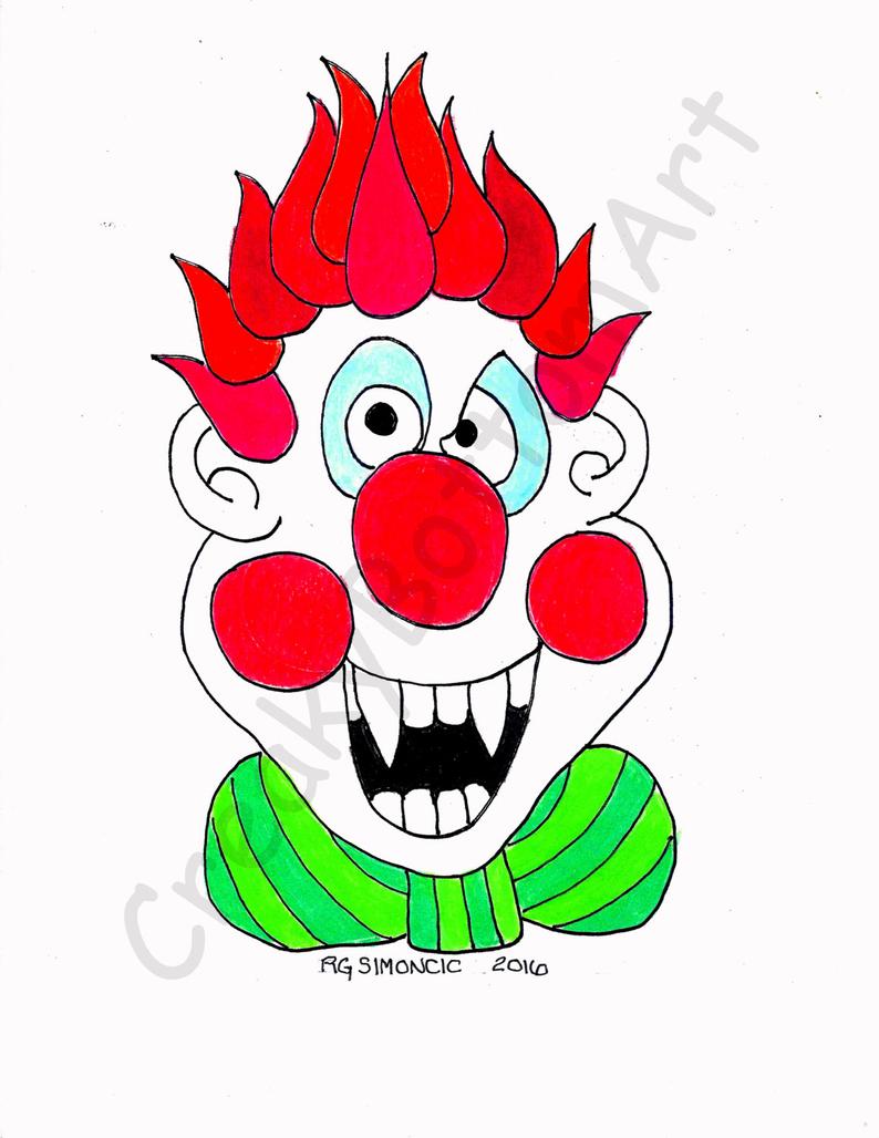 794x1028 Bad Clown A Friend Needed Clown Drawings For A Etsy