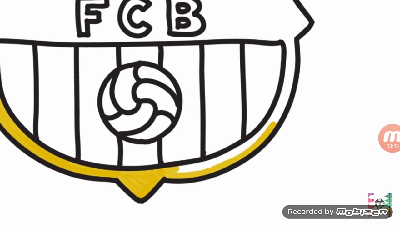 1280x720 How To Draw Fc Barcelona Badge Drawing The Barca Logo Coloring