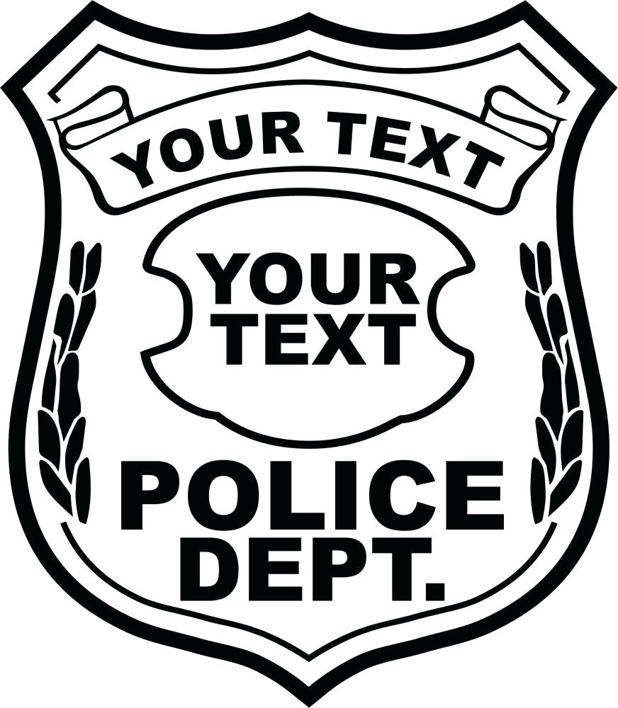 872x1000 Police Badge Drawing On Free Printable Template