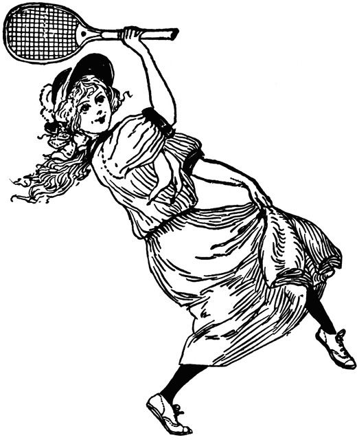 520x640 Girl With Badminton Racket Clipart Etc