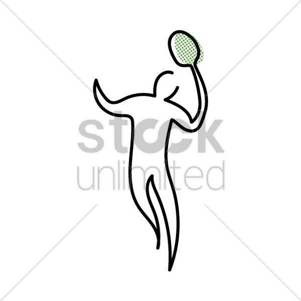 600x600 Single Badminton Player Vector Image