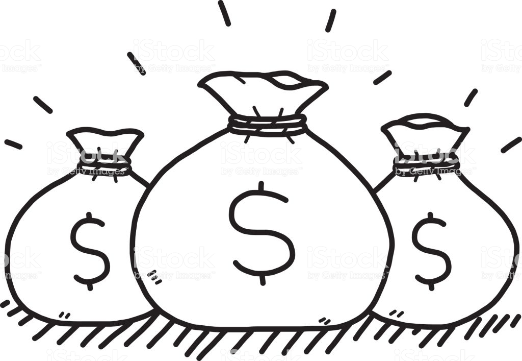 1024x707 Huge Collection Of 'money Bags Drawing' Download More Than