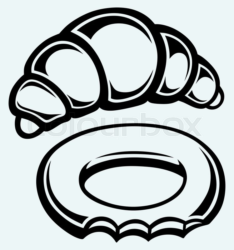 749x800 Fresh Croissant And Bagel Image Stock Vector Colourbox