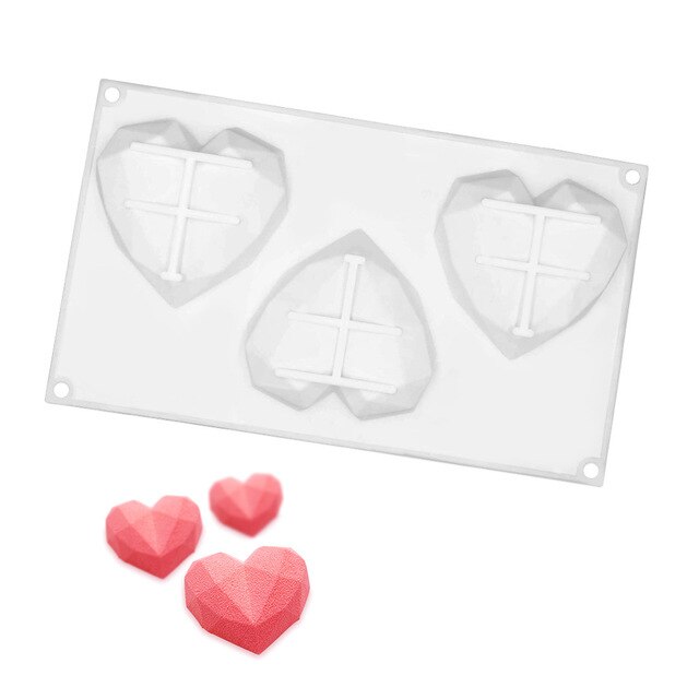 640x640 New Holes Diamond Heart Silicone Molds Cakes Mousse Dessert