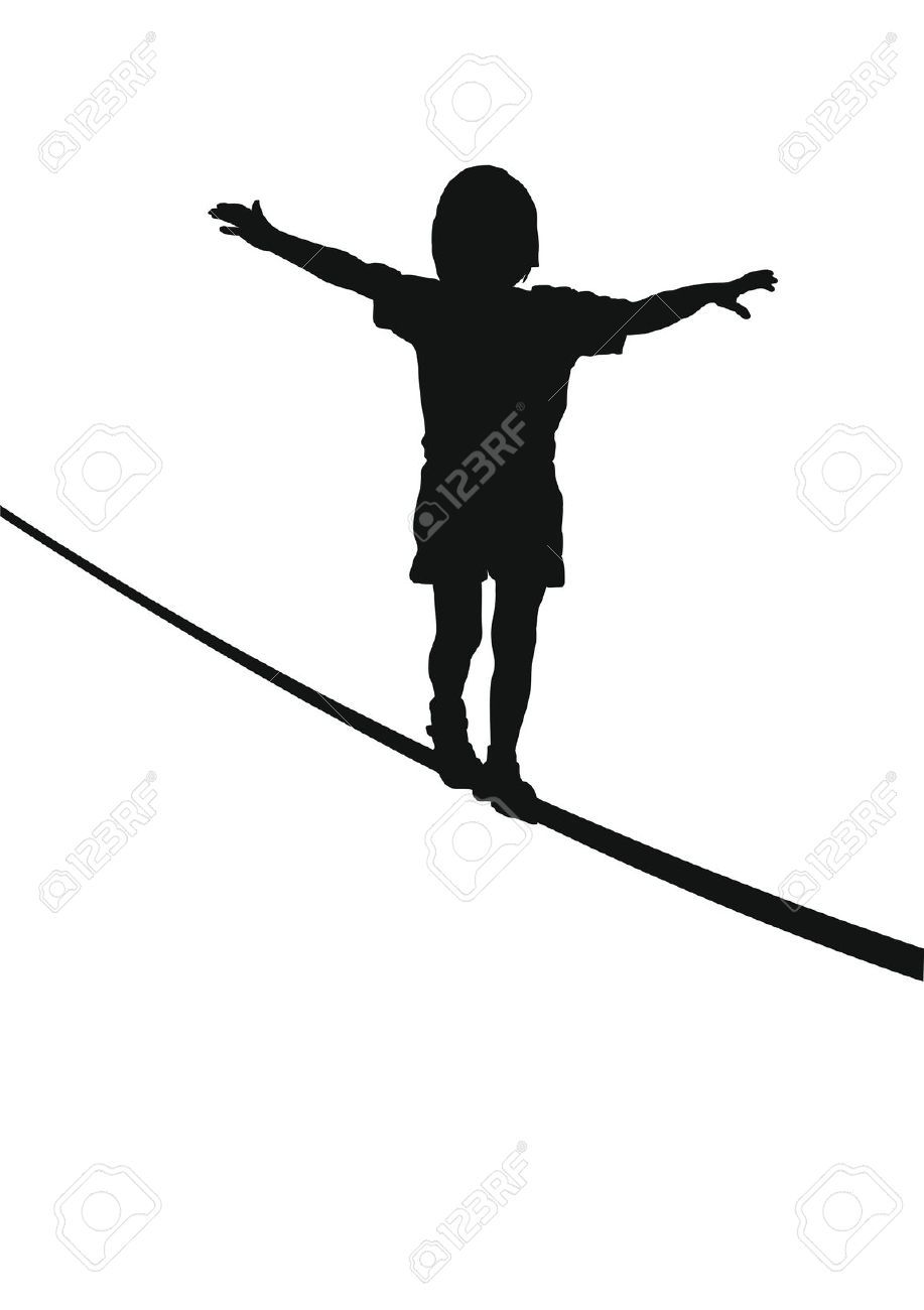 917x1300 Balance Circus Child Balancing On A Rope, Silhouette Tattoos