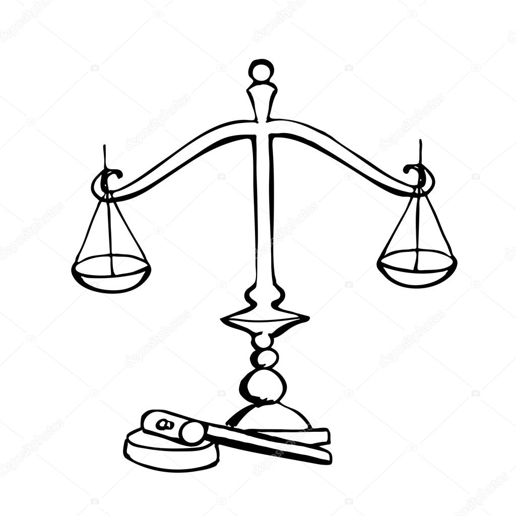 1024x1024 Gavel Drawing Law Scale For Free Download