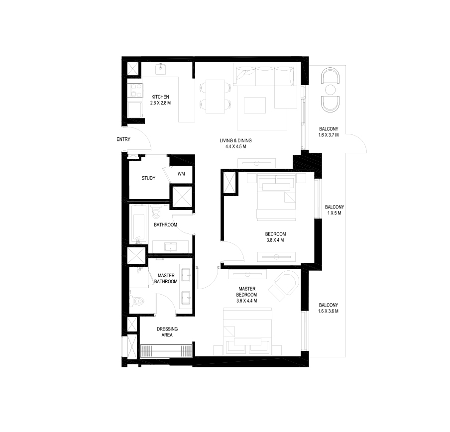 904x868 Apartments Water's Edge