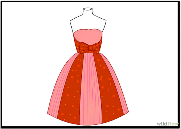 629x449 How To Draw A Dress Steps