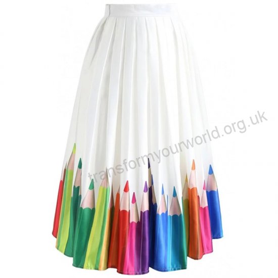 550x550 new plus size drawing pencil print skirt pleated skater midi