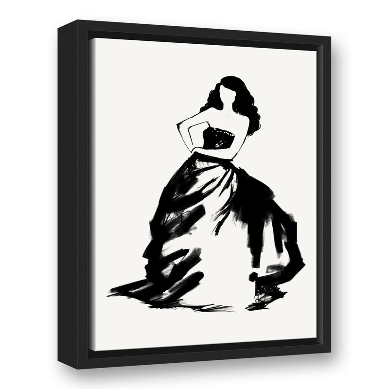 800x800 Ball Gown' Framed Drawing Print On Canvas Joss Main