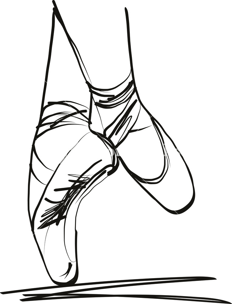 764x1000 Dance Ballerina Ballet Shoes Vector Illustration Royalty Free