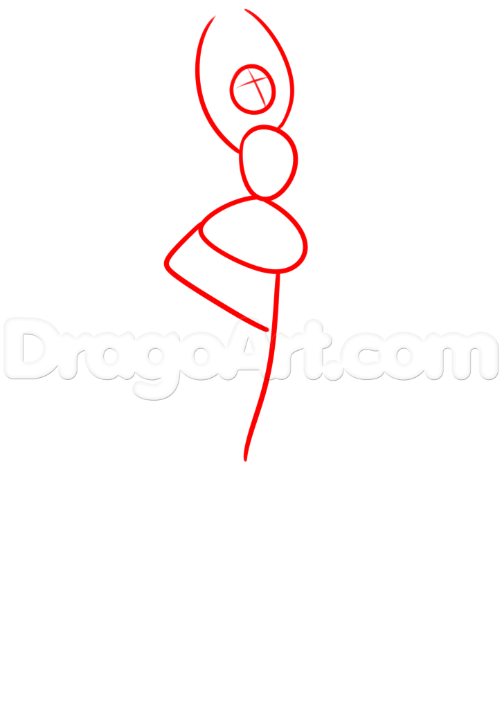 725x1036 How To Draw A Ballerina Music Box, Step