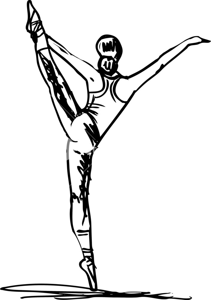 704x1000 Sketch Of Ballet Dancer Vector Illustration Royalty Free Stock