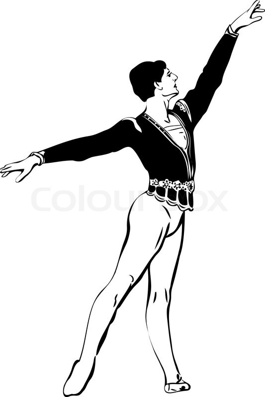 533x800 Sketch Male Ballet Dancer Standing In Stock Vector Colourbox