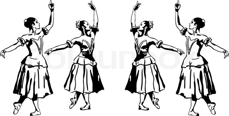 800x406 Sketch Of Girl's Ballerina Standing In Stock Vector Colourbox